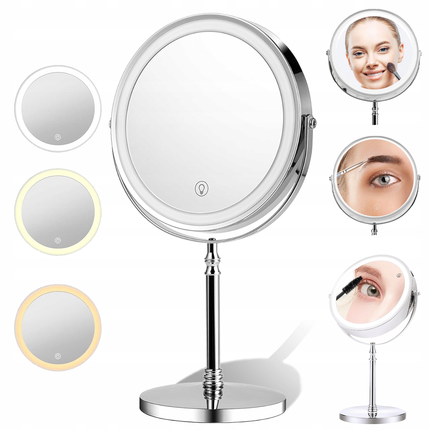 Otočná Konstrukce 360 Stupňů 21*38 CM Led Kosmetické Zrcátko