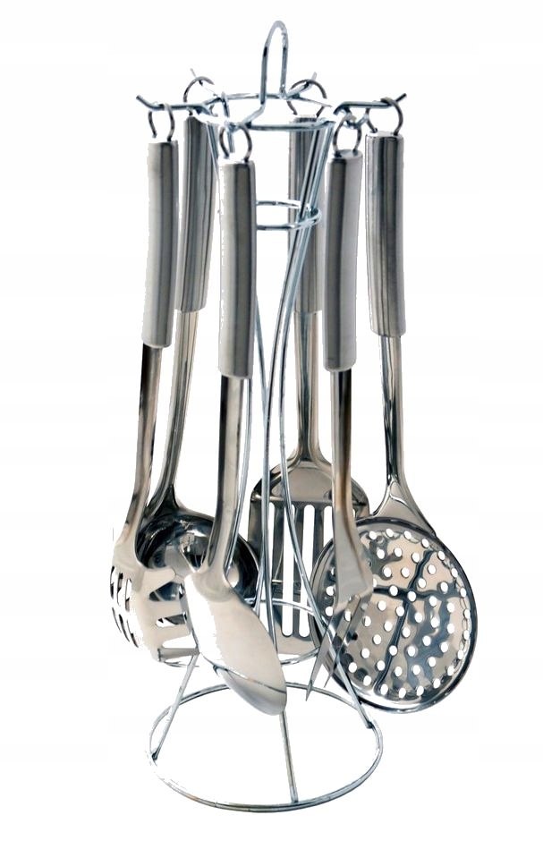 

Przybory kuchenne na stojaku 7el. zestaw stal