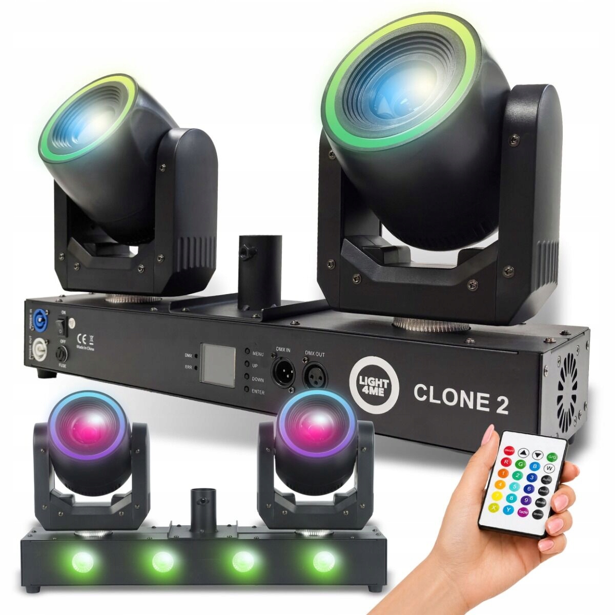 Multiefekt Osvětlení 3v1 Led DMX 2xHLAVA 100W Efekt Ring+wash Rgbwauv