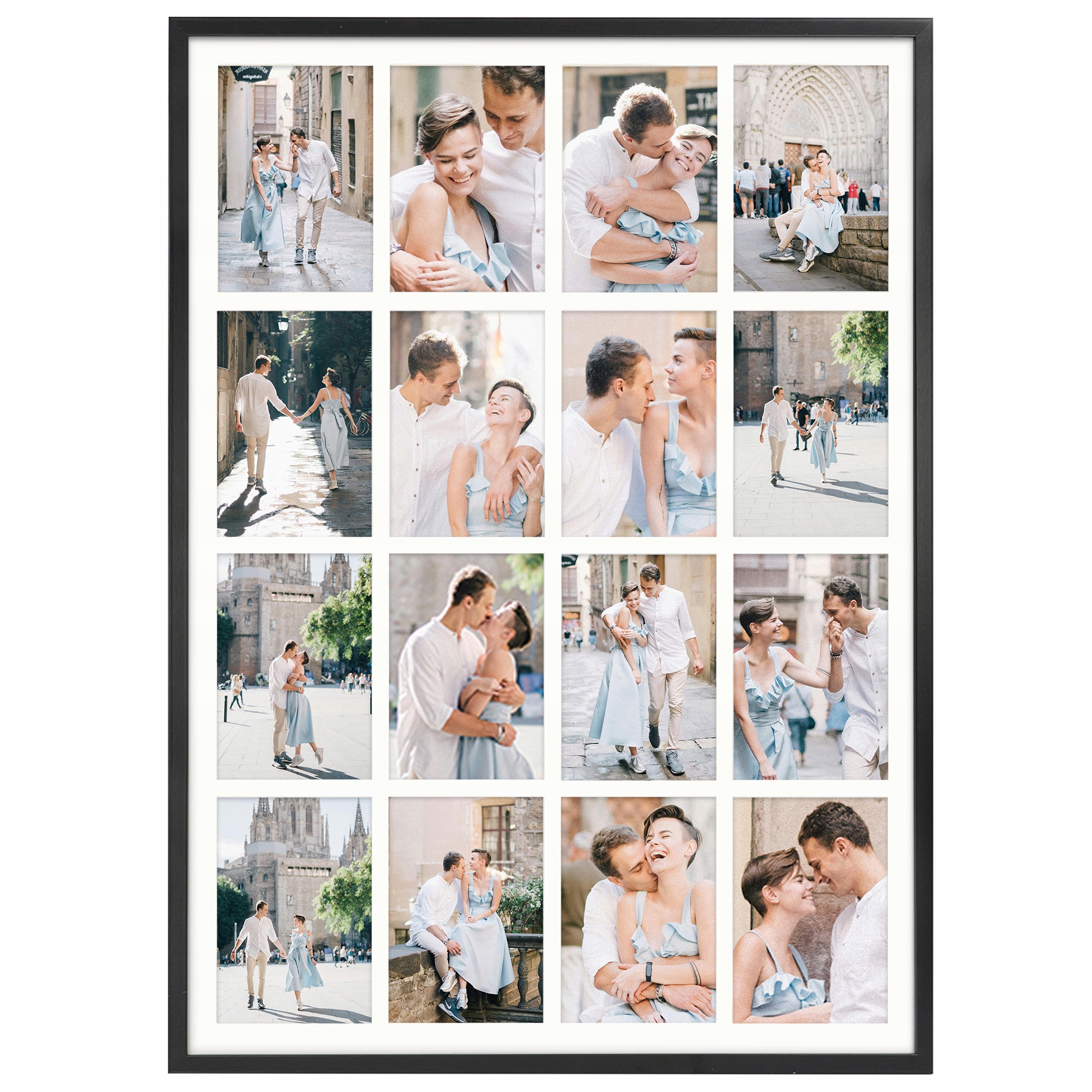 Ramka na zdjęcia 16 zdjęć 10x15 cm rama czarna foto galeria 50x70 Framai