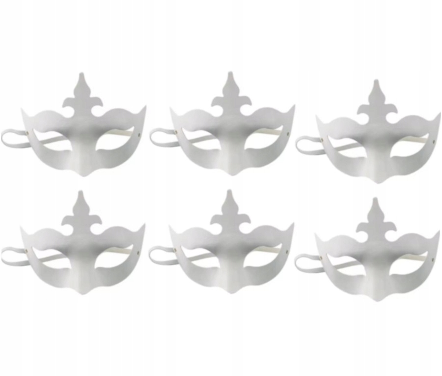 6 x MASKA KARNAWAŁOWA PAPIER NA TWARZ BIAŁA DO MALOWANIA DIY