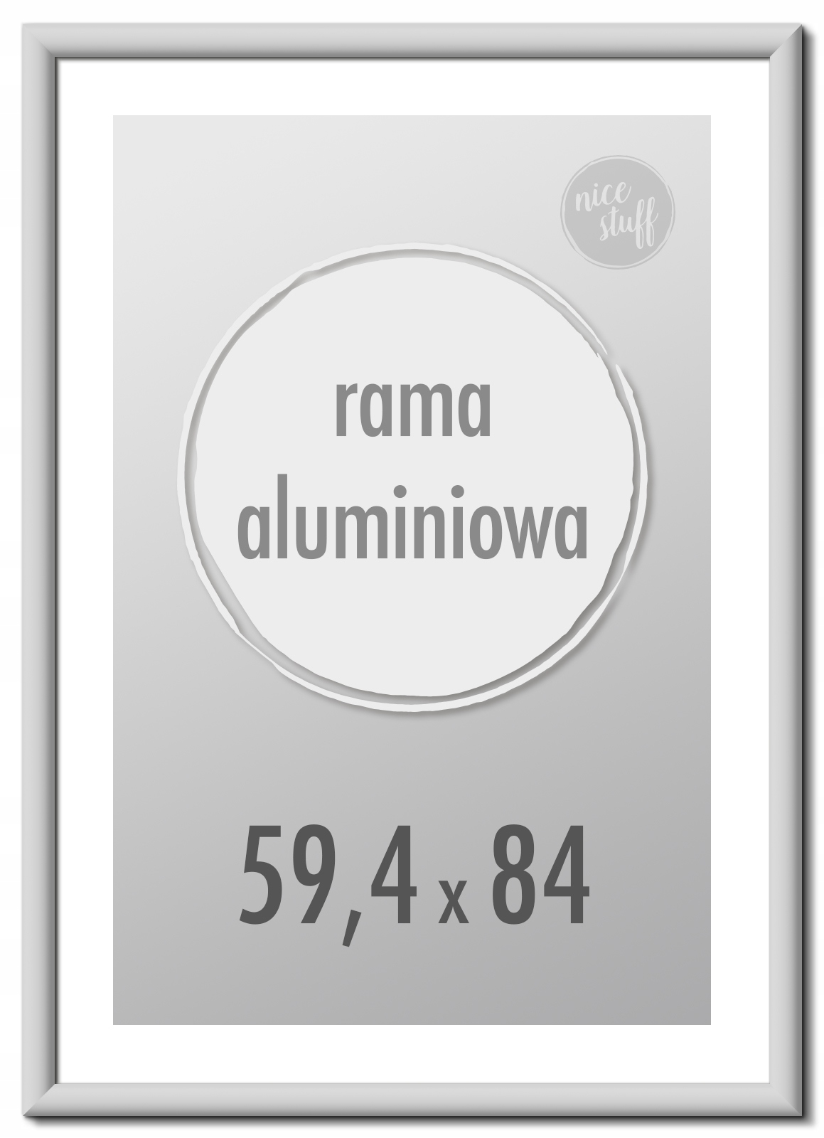 Rámeček Na Fotografie Stříbrný Hliníkový Rám 59,4x84