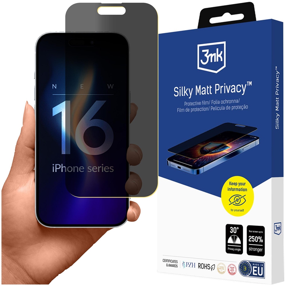 Apple iPhone 16 3mk Silky Matt Privacy (Ochranná fólie na displej)