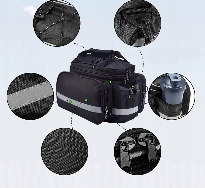 Torba SAKWA ROWEROWA bagażnik WODOODPORNA 30l Pojemność 30 l