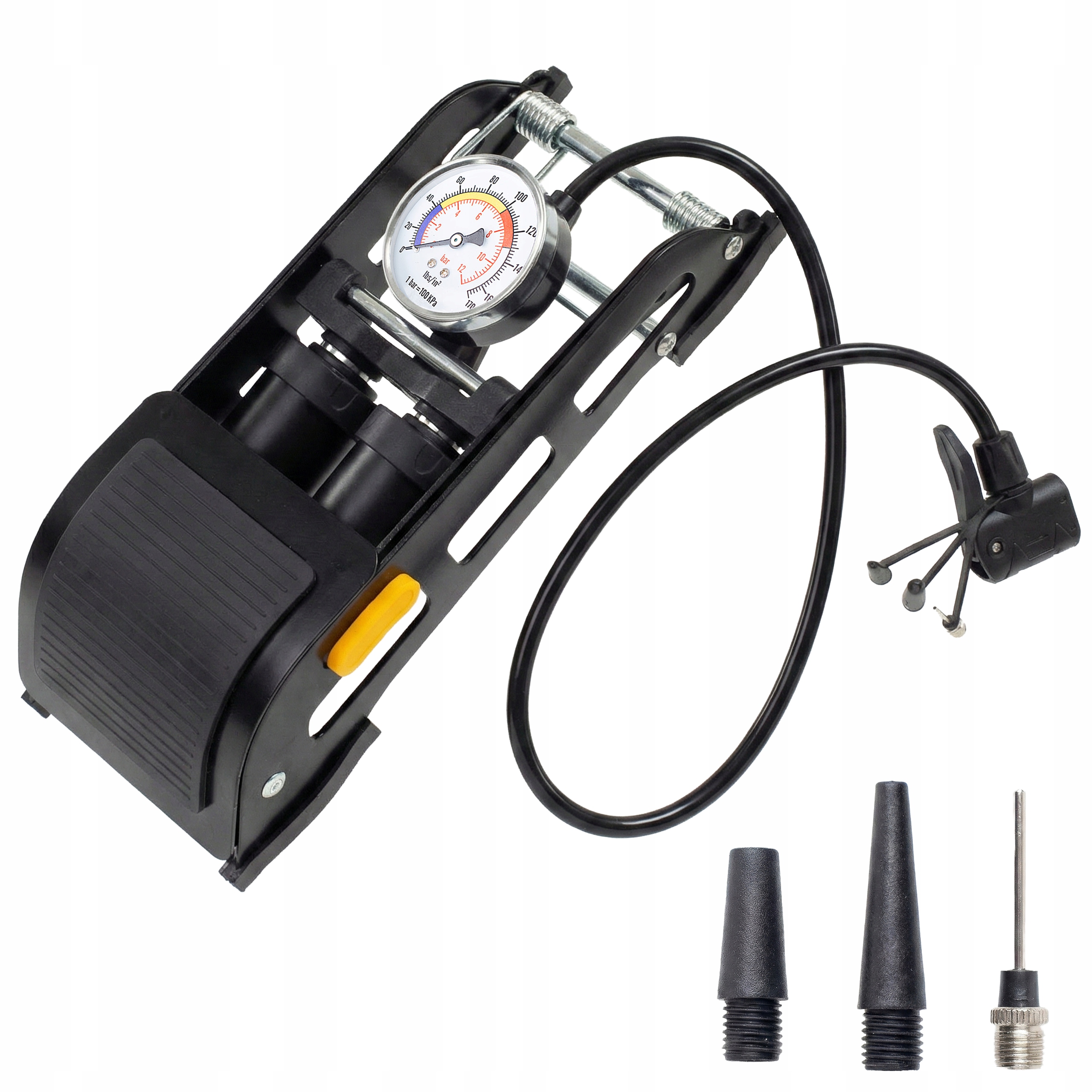 ДВУХПОРШНЕВОЙ МОЩНЫЙ ВЕЛОСИПЕДНЫЙ НОЖНОЙ НАСОС С МАНОМЕТРОМ ДЛЯ ВЕЛОСИПЕДА
