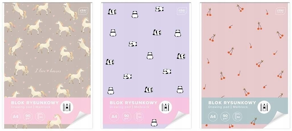 Blok Rysunkowy A4/50K SŁODKIE ZWIERZĘTA 5 Sztuk Blok Dobrze się Rysuje Mega EAN (GTIN) 5905320885854