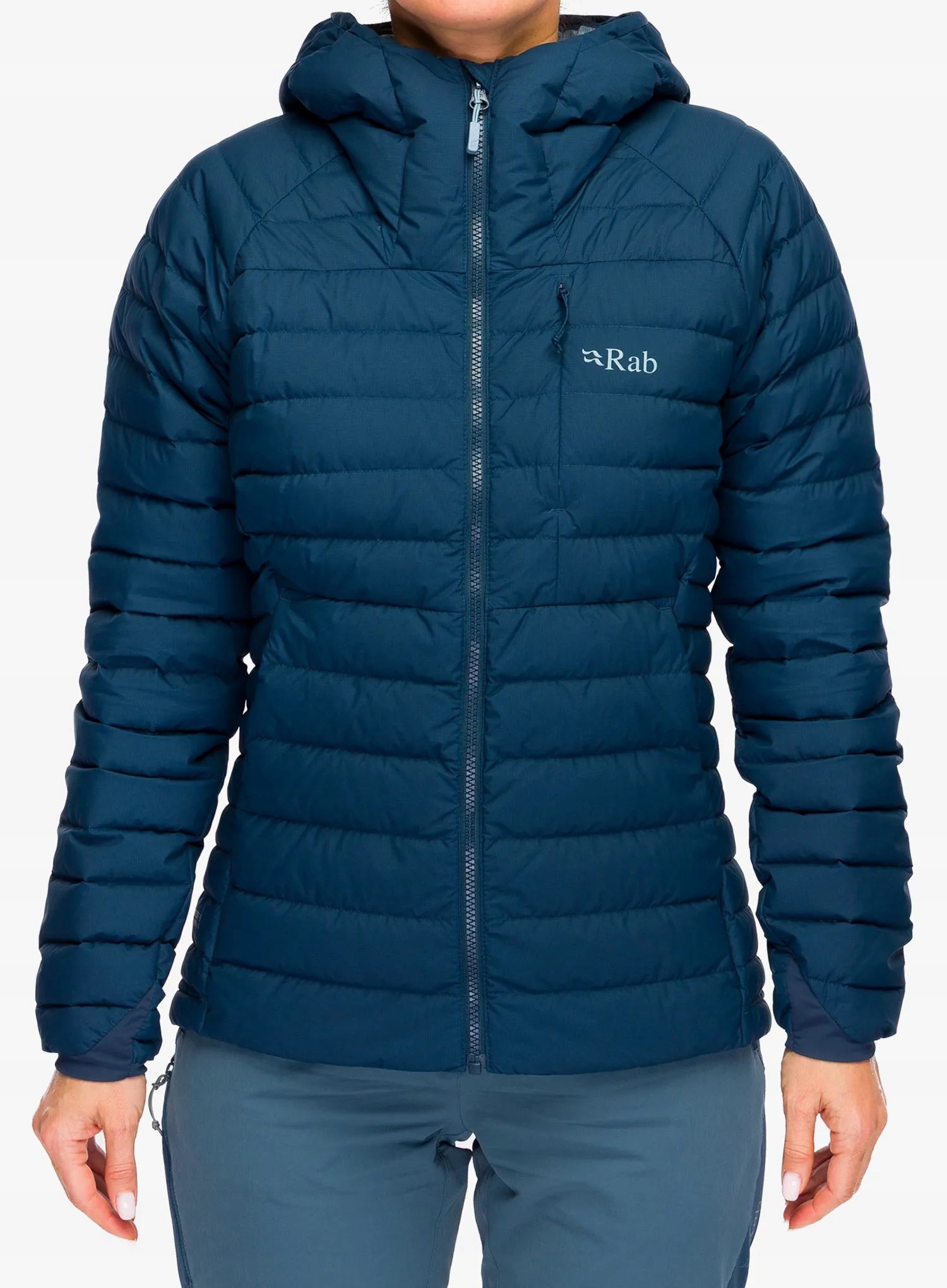 Dámská péřová bunda Rab Microlight Windstopper Hoody tempest blue S