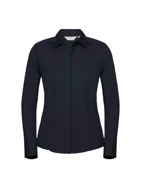 Dámská popelínová košile s dlouhým rukávem Russell French Navy 3XL