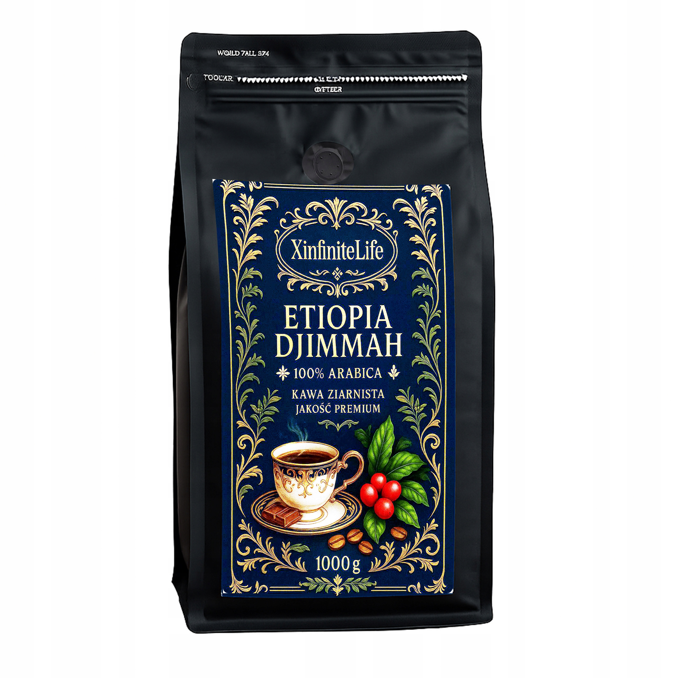 Káva Zrnková XinfiniteLife Etiopie Djimmah 1000 g