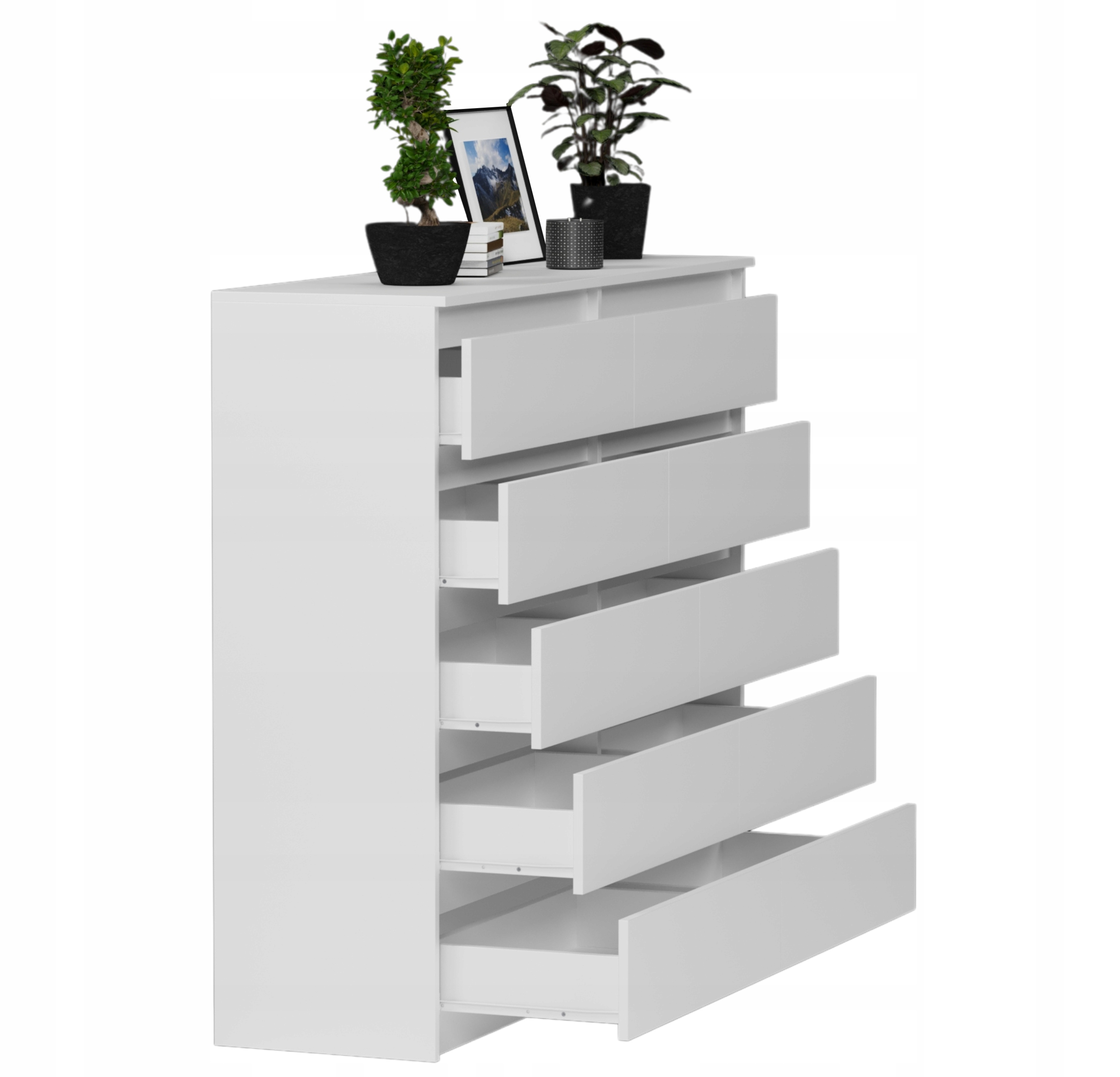 Nowoczesna KOMODA 140CM SZAFKA 10 SZUFLAD BIAŁA PL