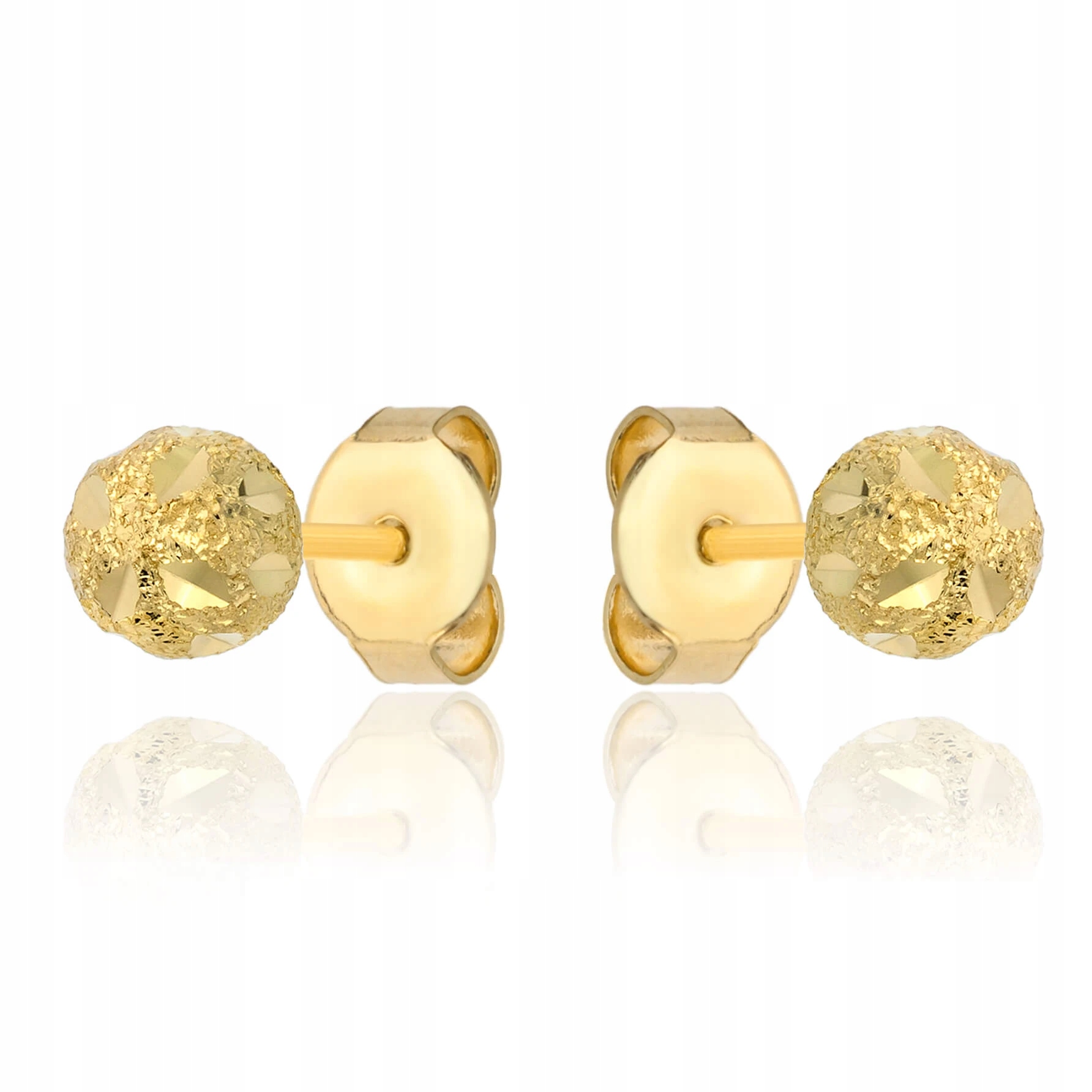 Zlaté Náušnice 585 Kuličky Diamantové Kuličky Na Tyčinku Šrouby