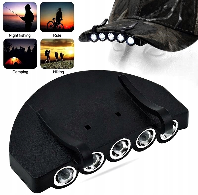 CZOŁÓWKA LATARKA CZOŁOWA NA CZAPKĘ Z DASZKIEM LED Kod producenta scelectronic_1678