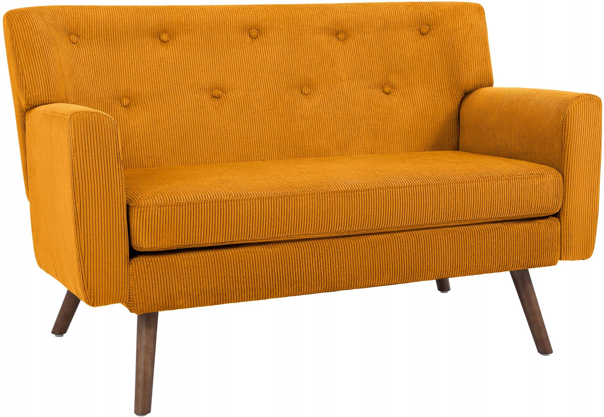 Sofa dwuosobowa Kioni ze sztruksu, pomarańczowa