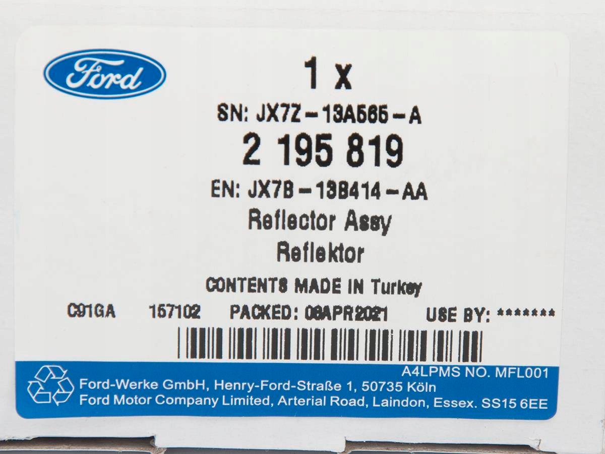 ODBLASK PRAWY TYLNEGO ZDERZAKA FOCUS 18 Installation side rear right