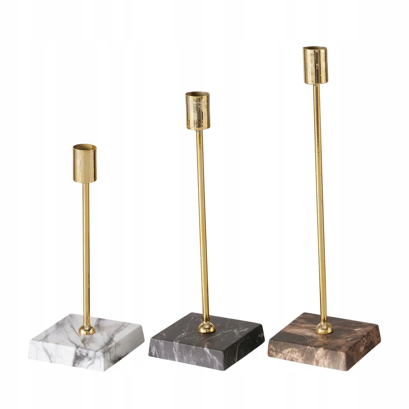 Sada svícnů na jednu svíčku, podstavec z betonu napodobujícího mramor