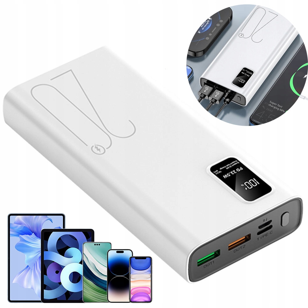Powerbank 50000Mah 22.5W Szybkie Ładowanie Usb-c Do Laptopa Telefonu