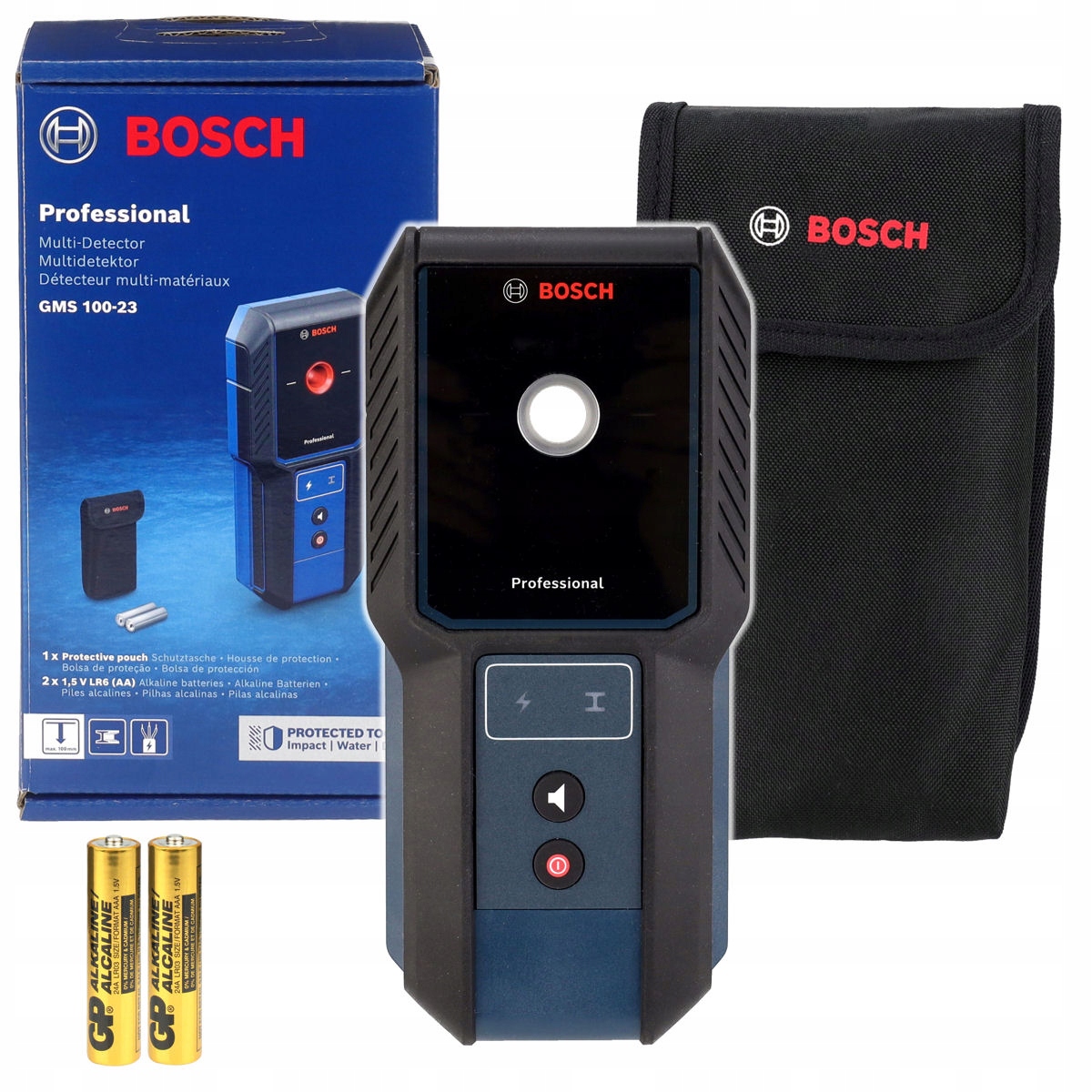 Wykrywacz detektor przewodów Bosch Gms 100-23, do 100 mm, Baterie Etui