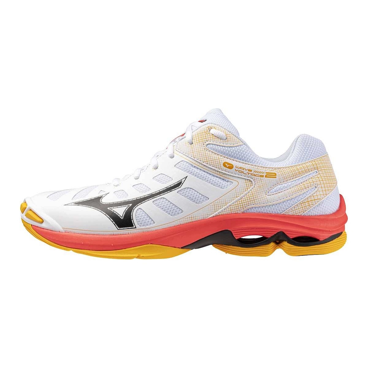 Mizuno Wave Voltage 2(U) White/Fiery Coral 2/Citrus Velikost: 50.0/14.0