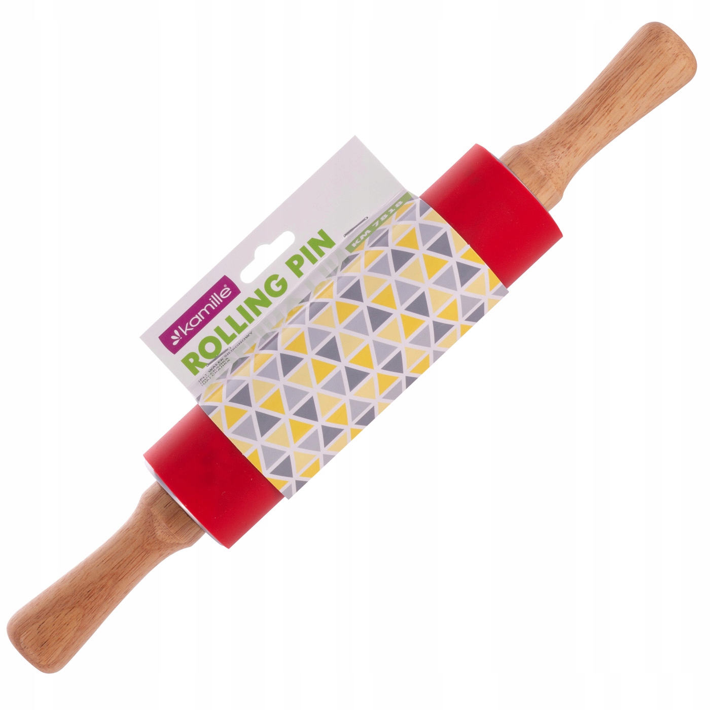 WAŁEK SILKONOWY OBROTOWY DREWNIANE UCHYWY KAMILLE