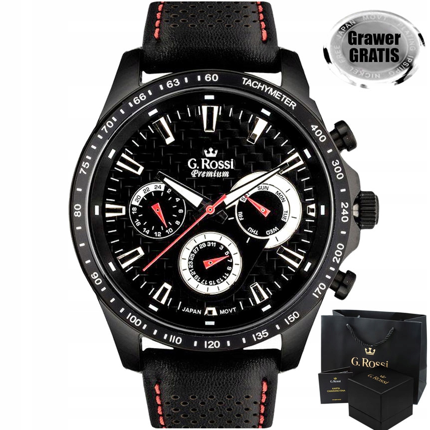 Pánské hodinky G. Rossi Albinio Premium ocelové multi-datumovka Gravírování