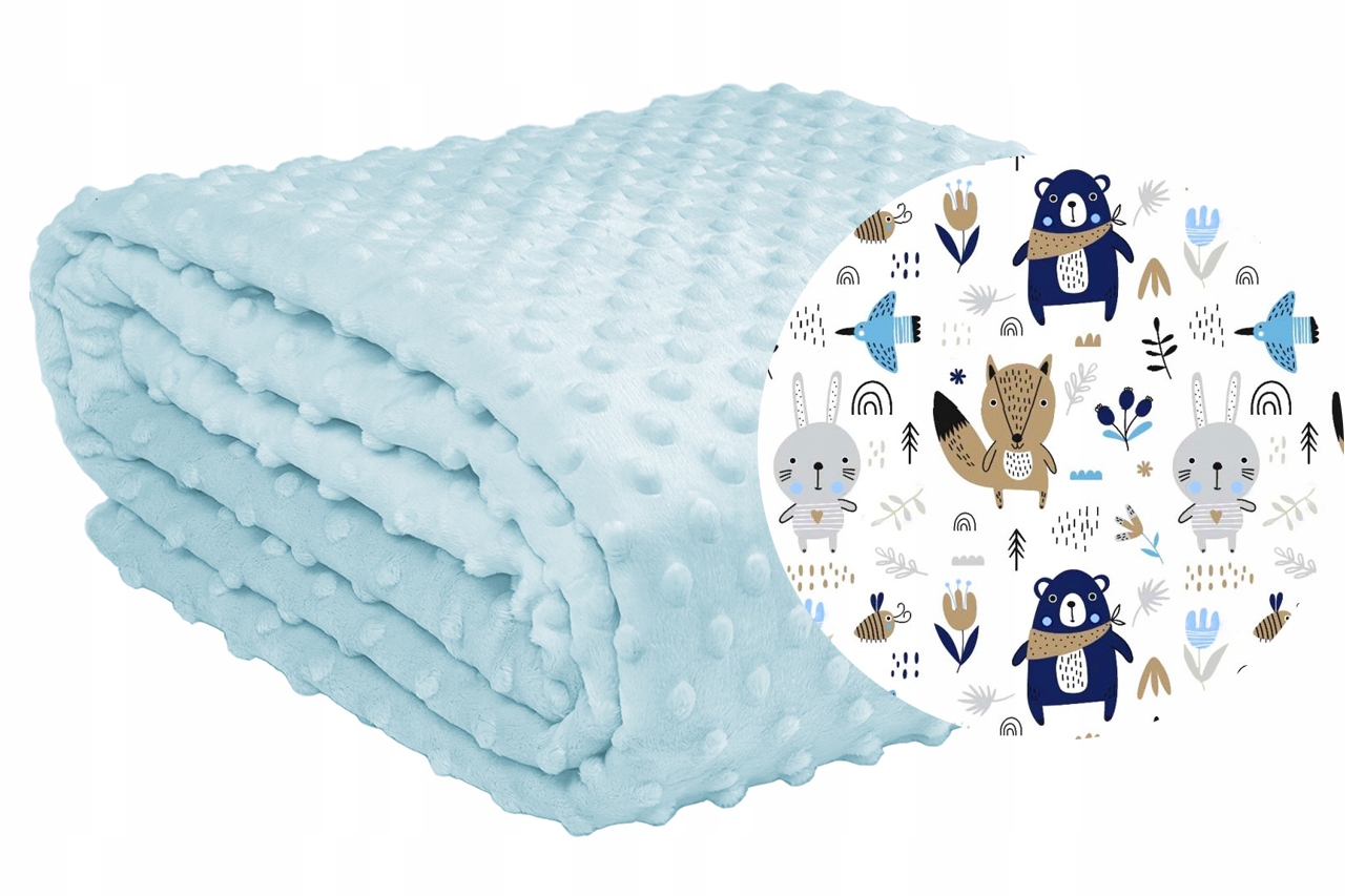 

Narzuta Na Łóżko Dwustronna Koc 80x160 Minky Wzory