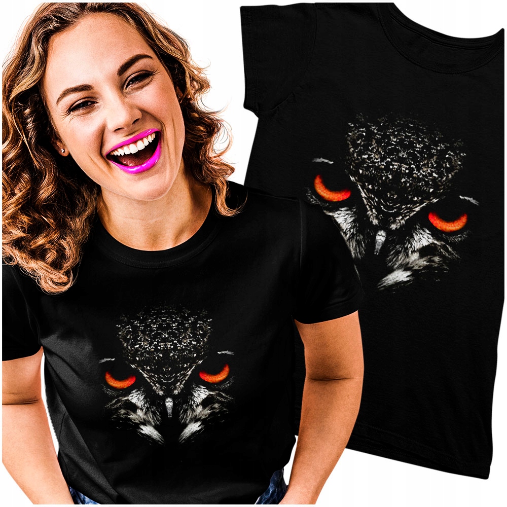 

Tshirt damski Sową 3D Owl Puchacz Sowa L