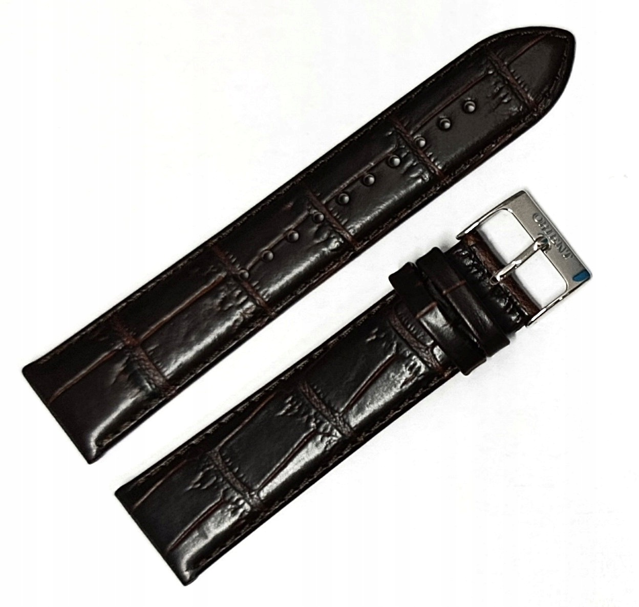 Originální Kožený Hnědý Matný Řemínek Na Hodinky Orient 22 mm Krokodýl