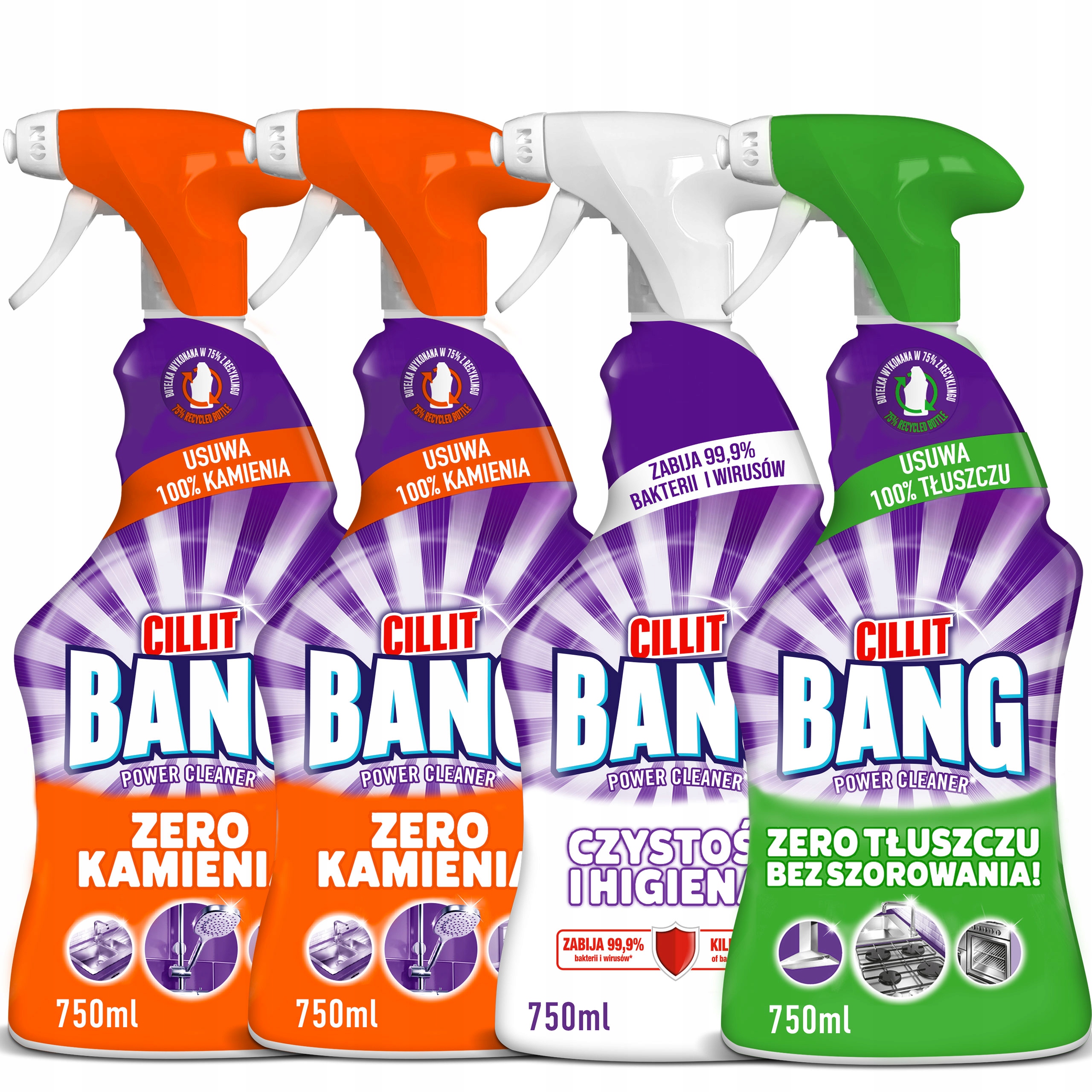 Levně Cillit Bang Tekutiny na čištění různých povrchů Sada MIX 4 x 750 ml