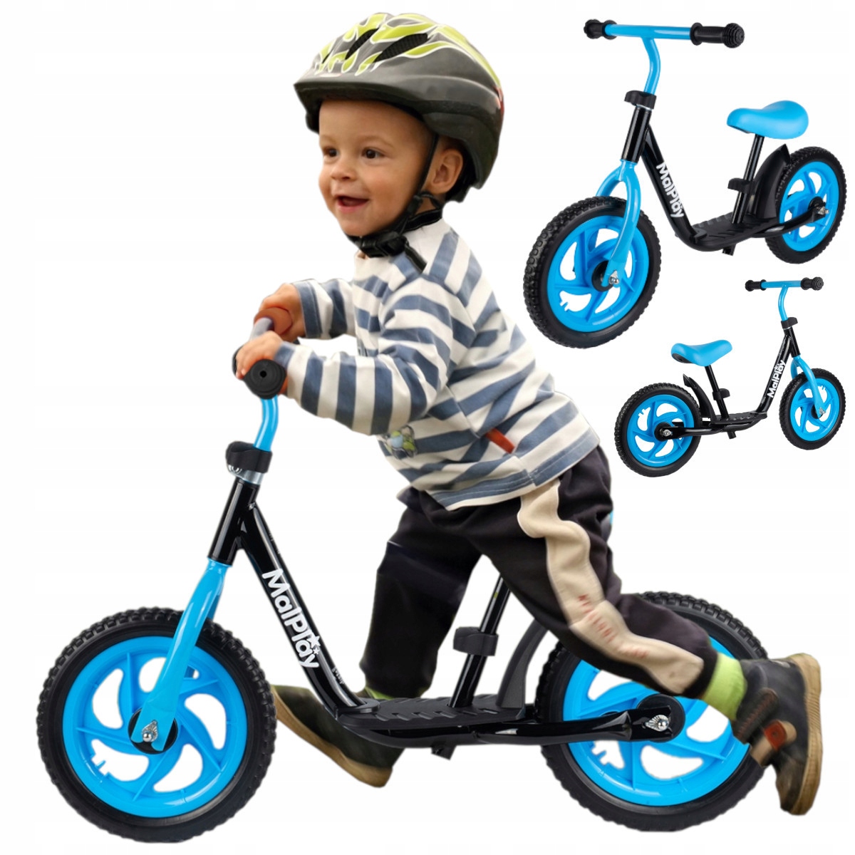 Rowerek Biegowy dla Chłopca Rower Jeździk Dziecięcy z Podestem Koła 12 Eva