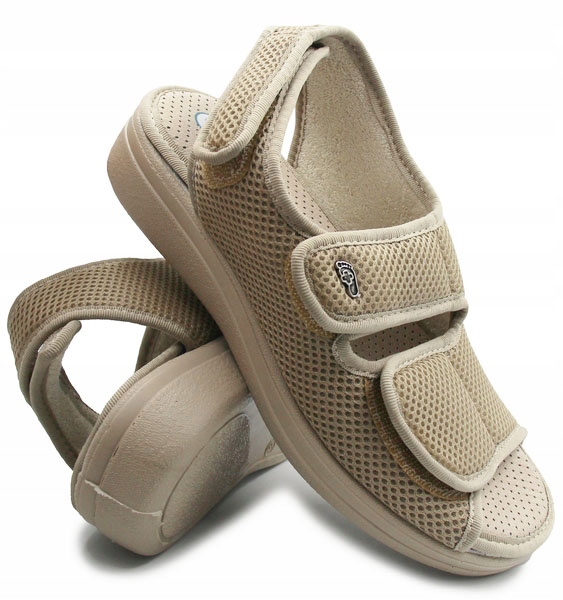 Široké pohodlné látkové sandály pro seniorky Dr Orto 077D005 41