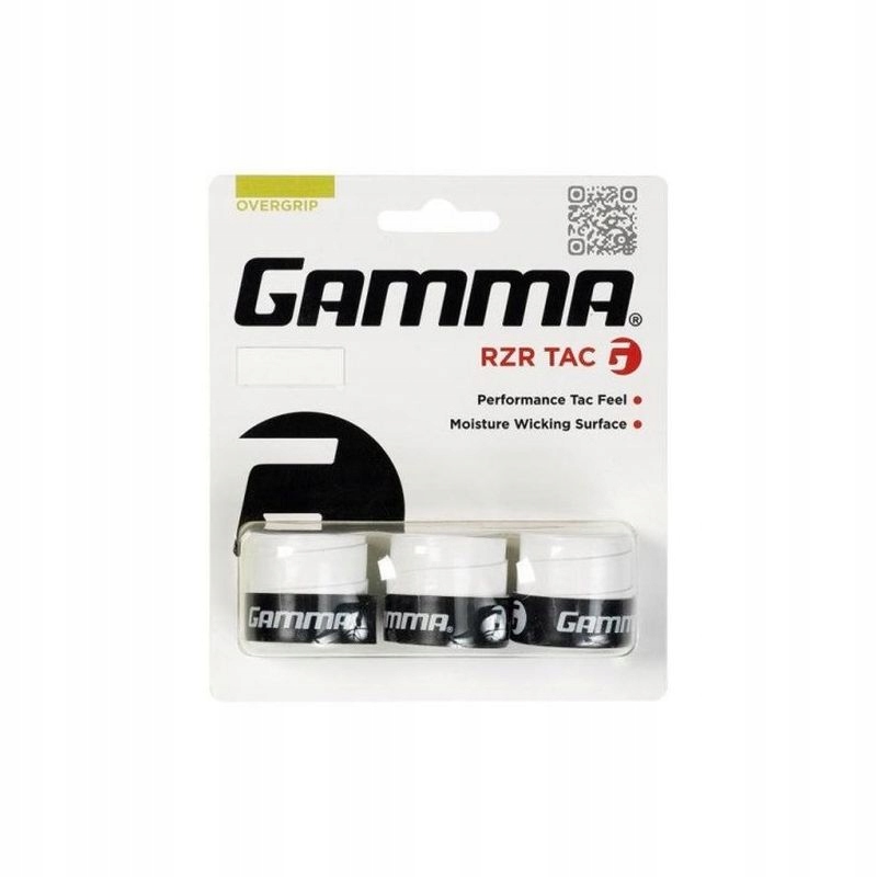 Owijki wierzchnie gładkie Gamma Rzr Tac Overgrip Białe 3 szt