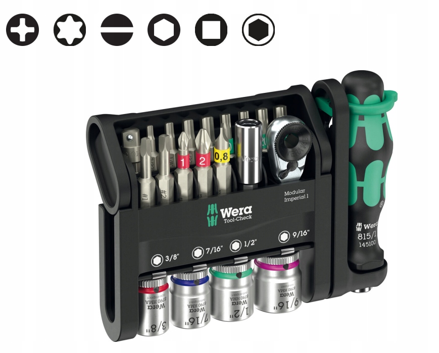 Sada bitov a nástavcov držiak Tool-Check 21 dielov 05049001001 Wera