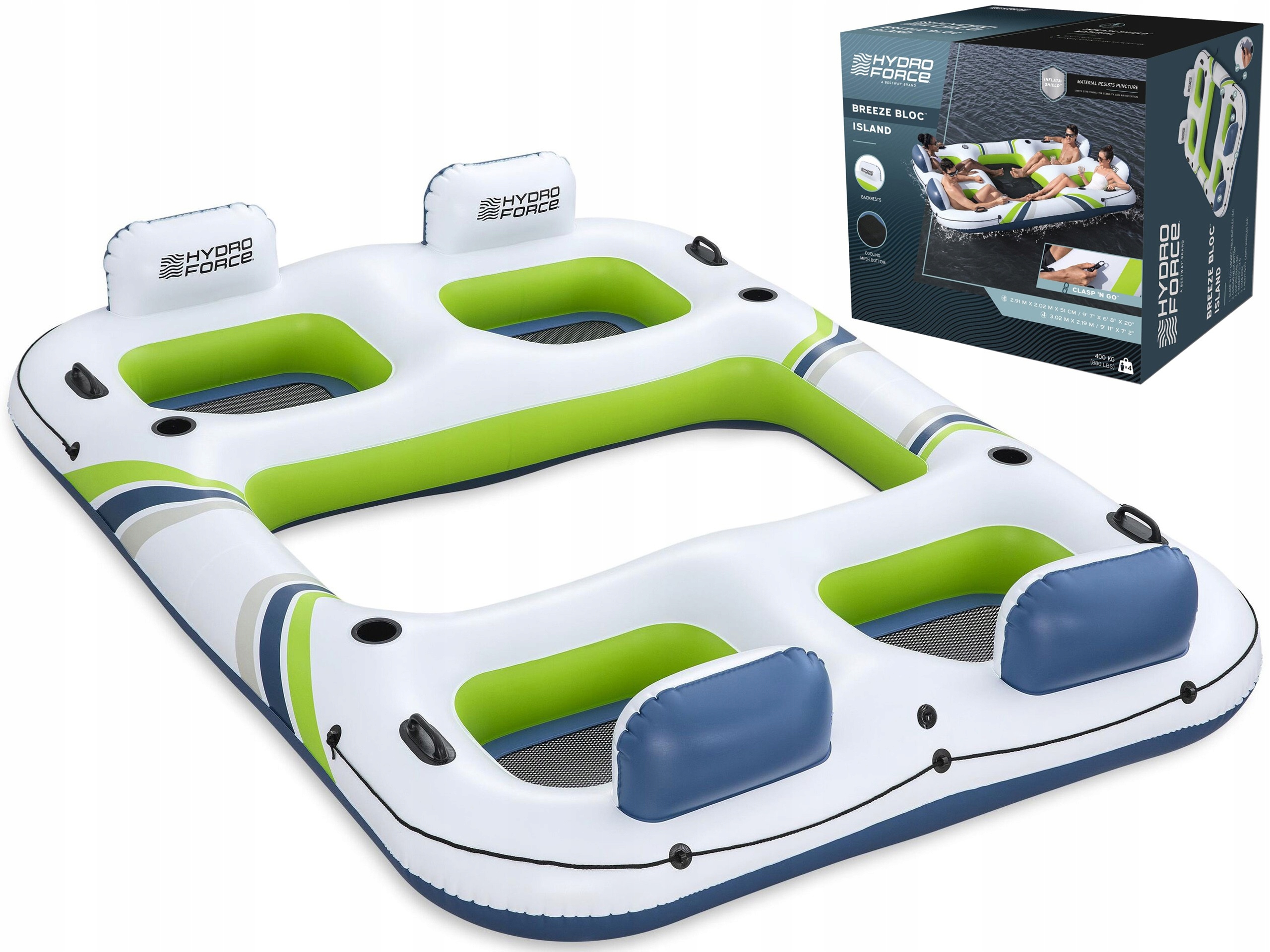 Nafukovací plavecký ostrov Bestway Tratwa Matrace pro 4 osoby 291 cm 43957