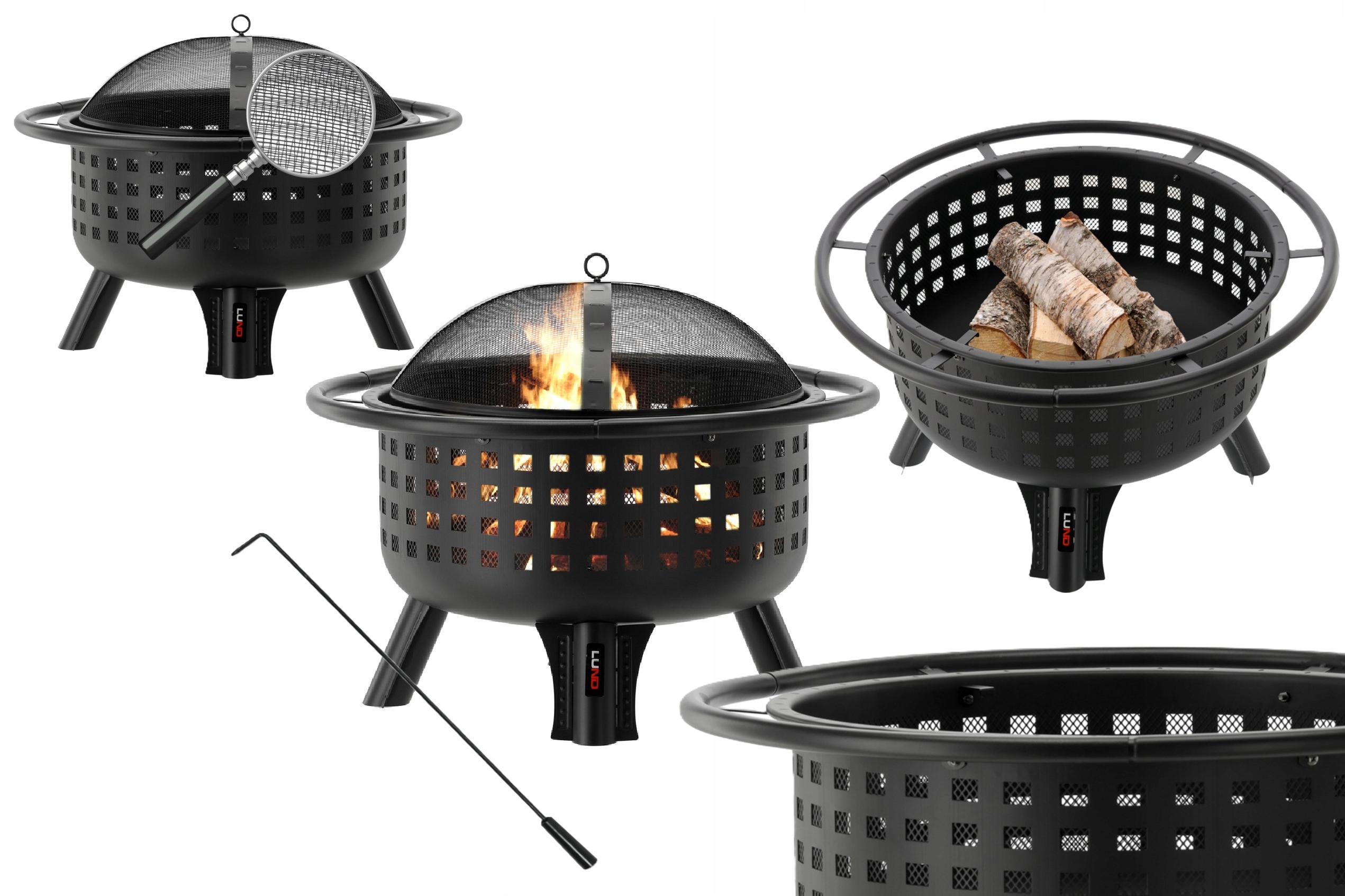 Oceľová Záhradná Ohnisko Grill 80x80x61 cm Lund 99915