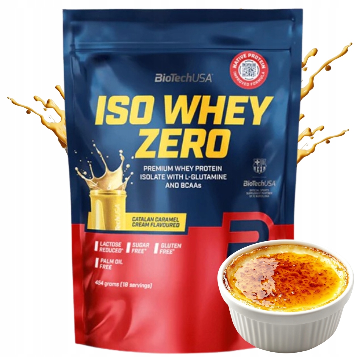 Biotech Iso Whey Zero 454g Isolate Wpi Katalánský Krém Catalan Fc Barcelona