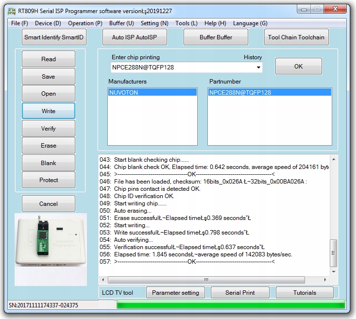 Adapter NPCE288/388(LQFP128)->PDIP18 dla RT809H Model Adapter NPCE288/388(LQFP128)->PDIP18 dla RT809H