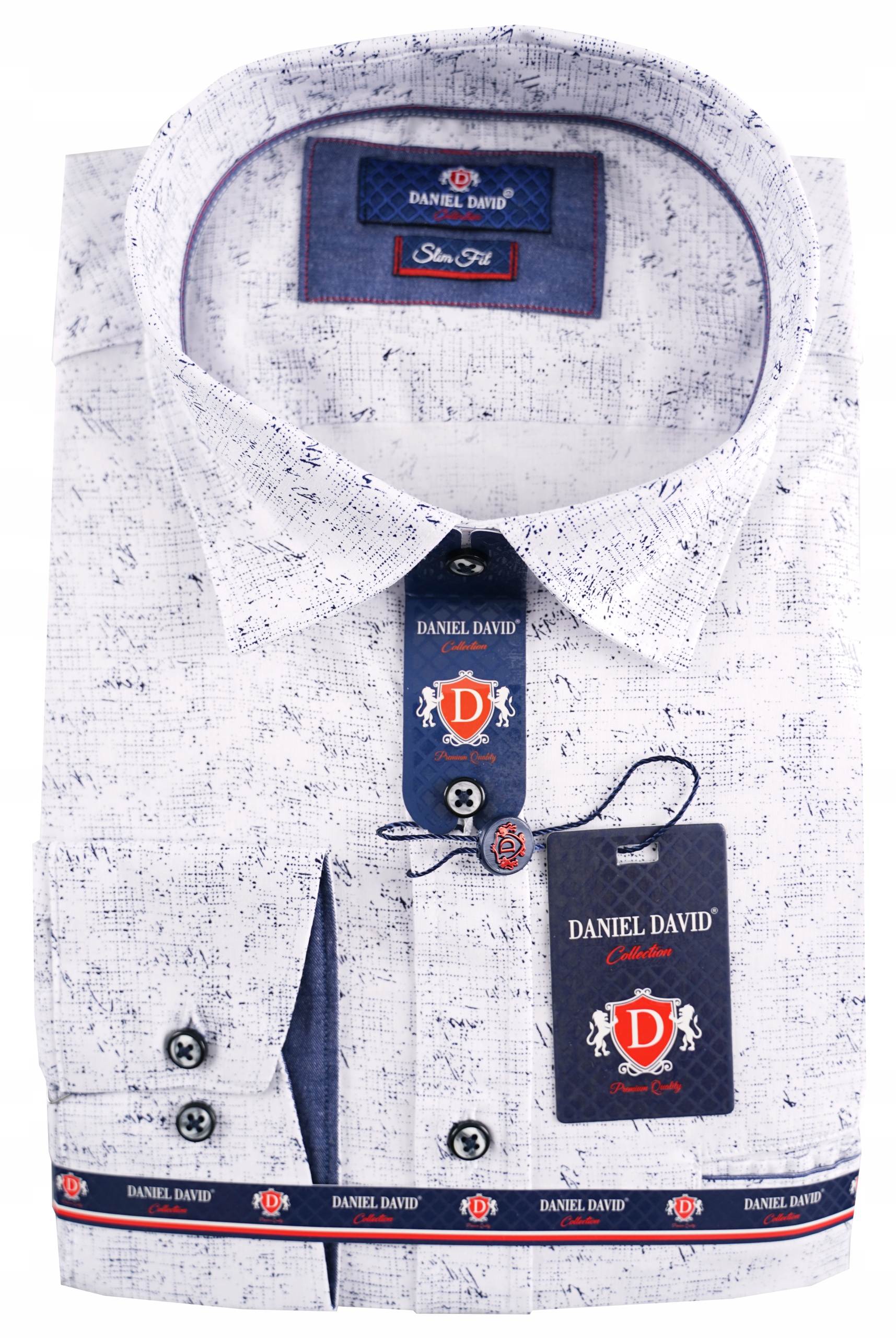 Koszula Męska Biała Wizytowa Casual Długi Rękaw Slim 3XL 47/48