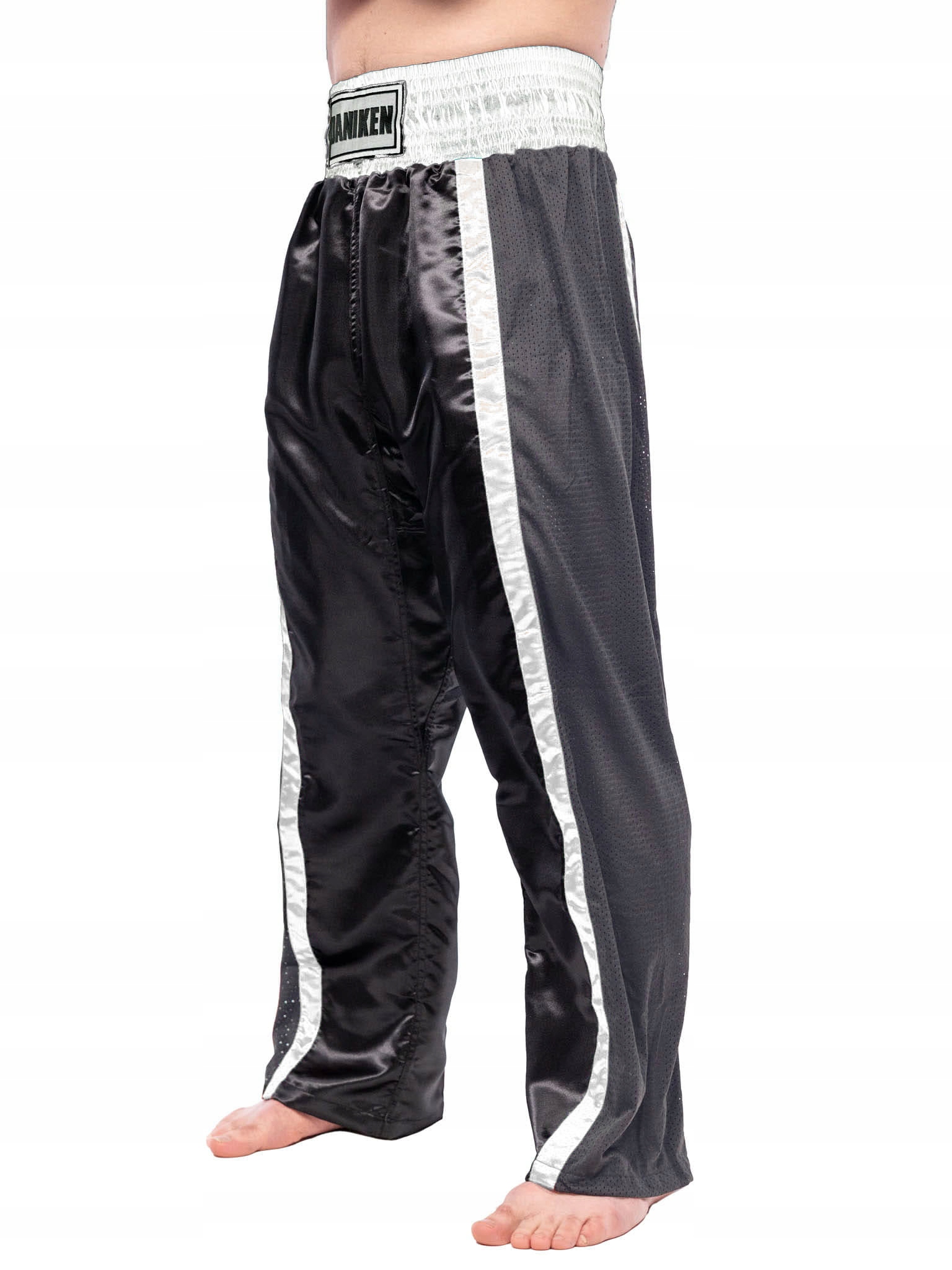 Daniken Spodnie Mesh kickboxing treningowe czarno/białe [Rozmiar 160cm]