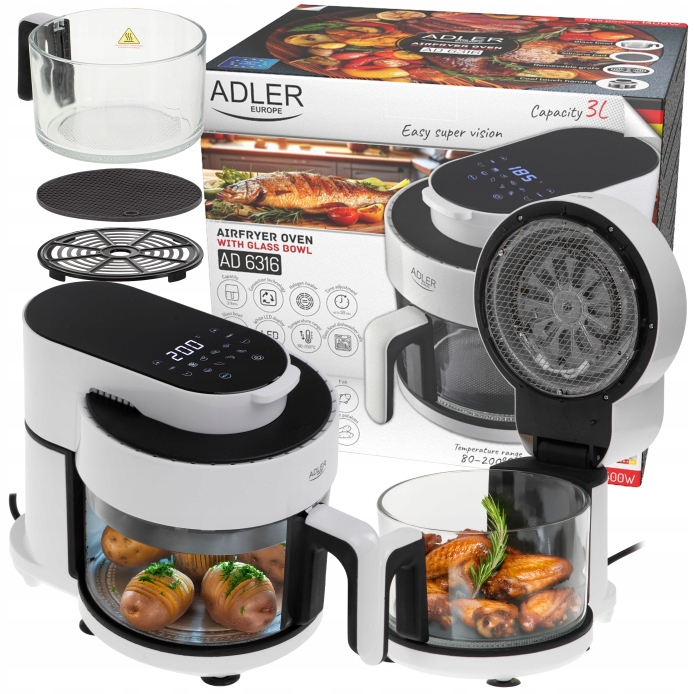 Horkovzdušná fritéza 3L s Led displejem a 8 programy zdravé smažení bez tuku