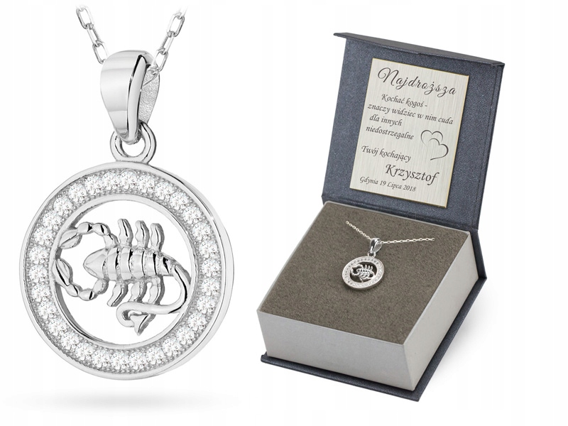 Stříbrný Řetízek a přívěsek 925 Zodiac Skorpion