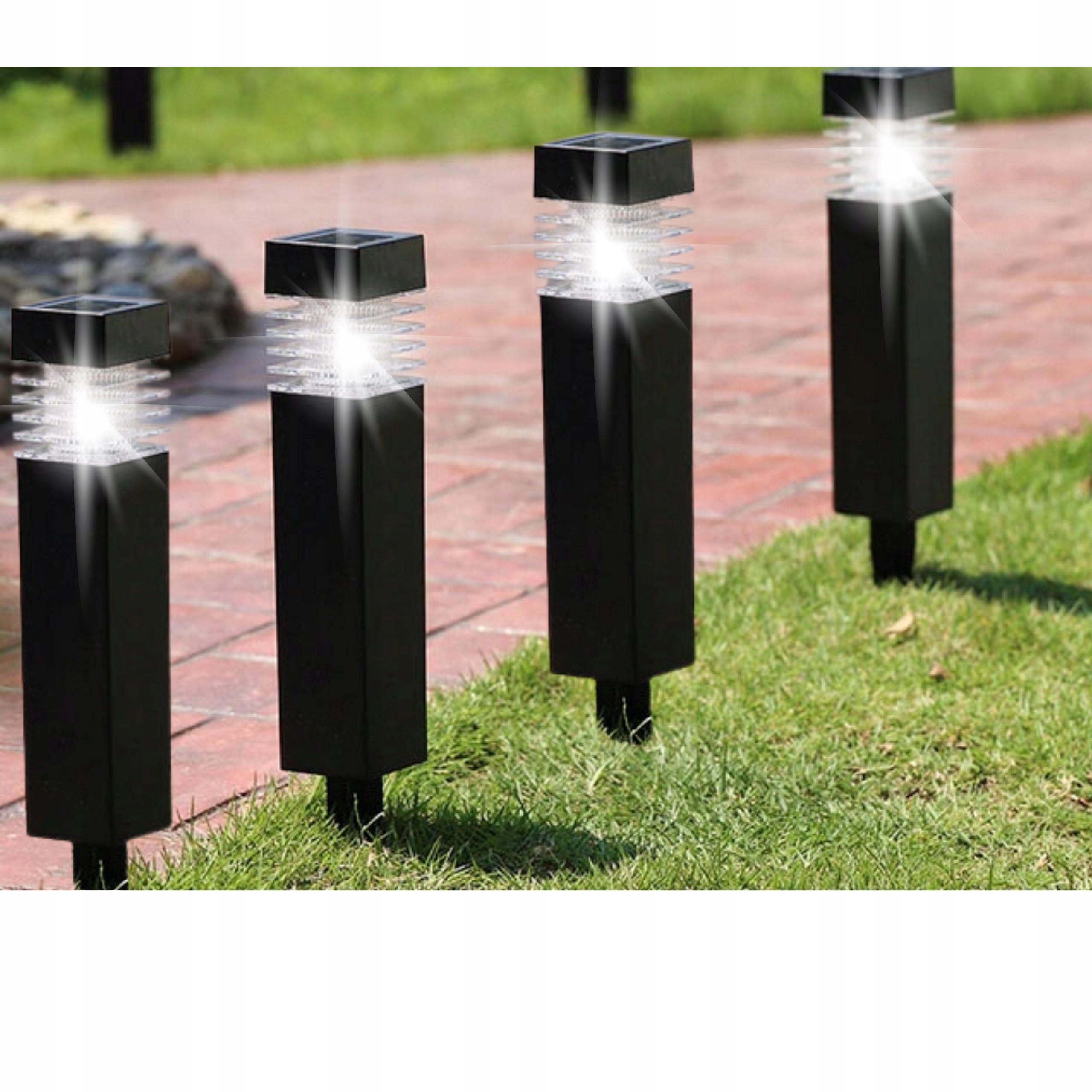 4x Solární Lampa Led Zahradní Venkovní Zapichovací IP44 Ozdobná lampa Sloupek