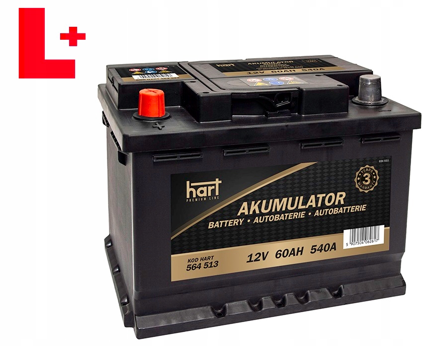 

Akumulator 60AH 540A 24,2 x 17,5 x 19 cm Lewy