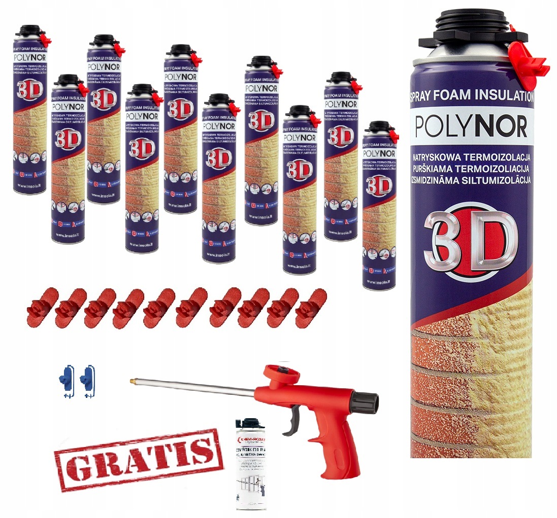Pur Pena Polynor 3D 930 g Izolácia Zateplenie garáže 13 prvkov