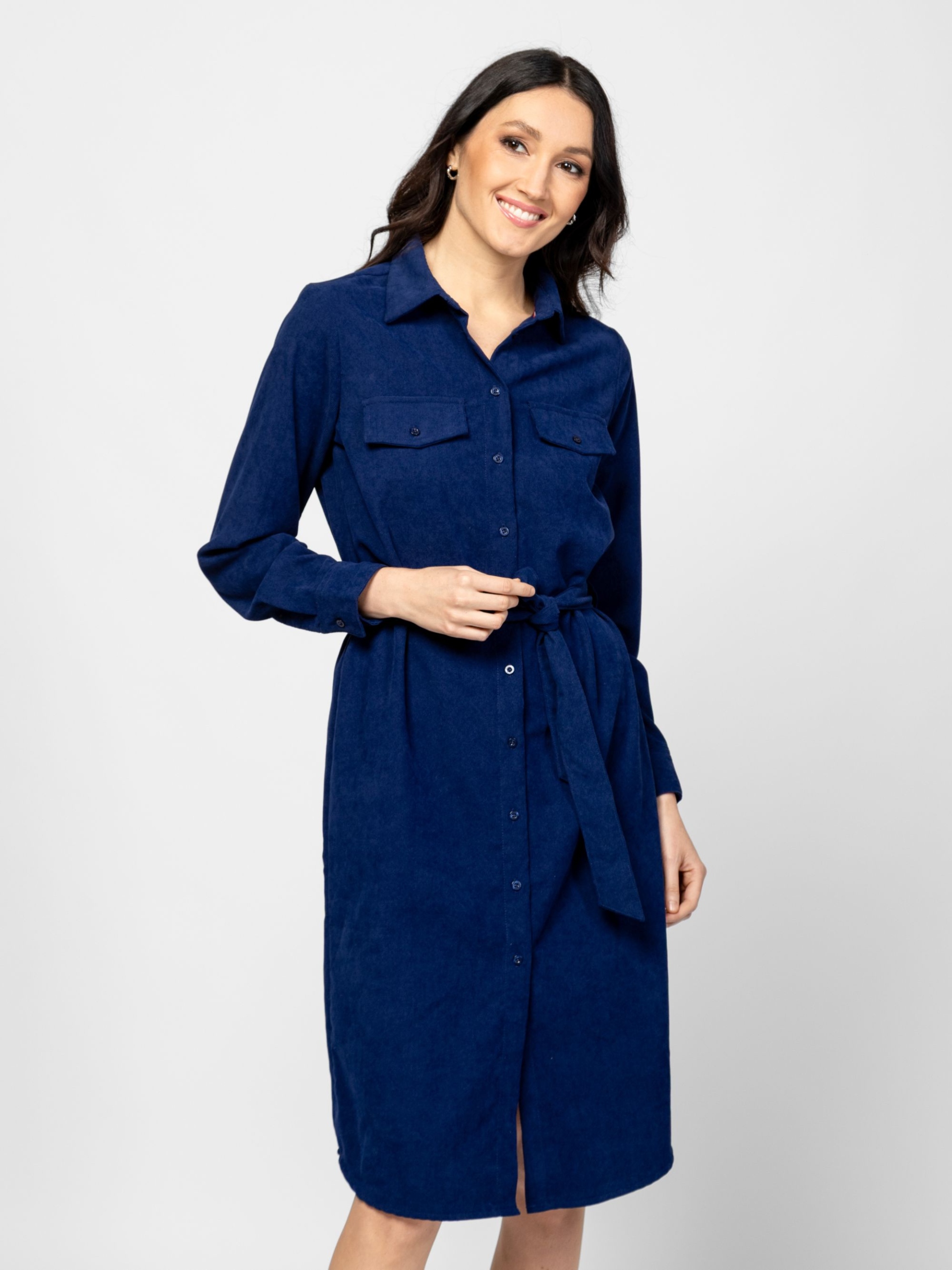 Heavy Tools Dámská Elegantní Manšestrová Šaty Vartina Navy Tmavě Modrá S