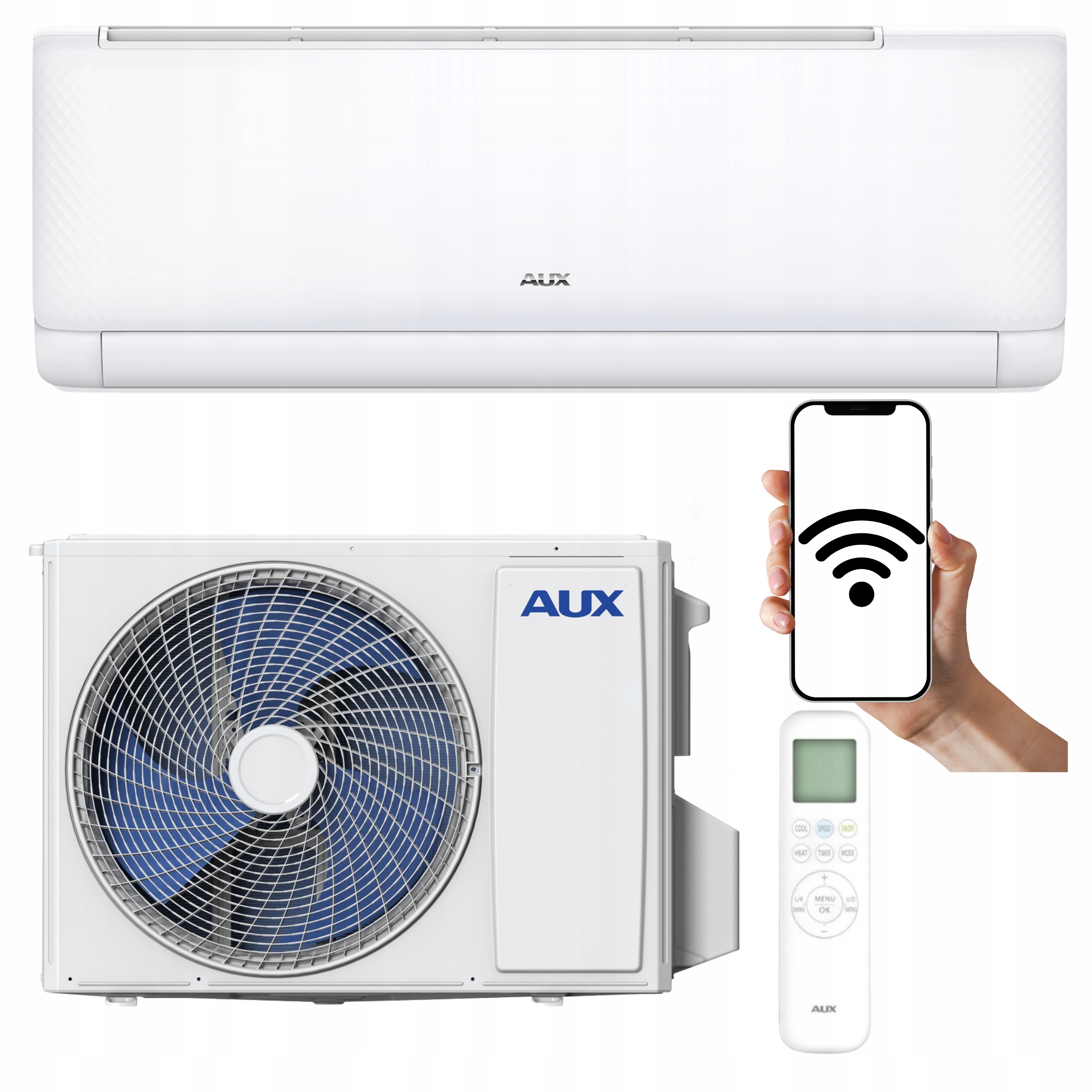 Nástěnný klimatizátor Aux Q-Smart Eco 5,3 kW 55 m2 Wi-Fi Domácí klimatizace