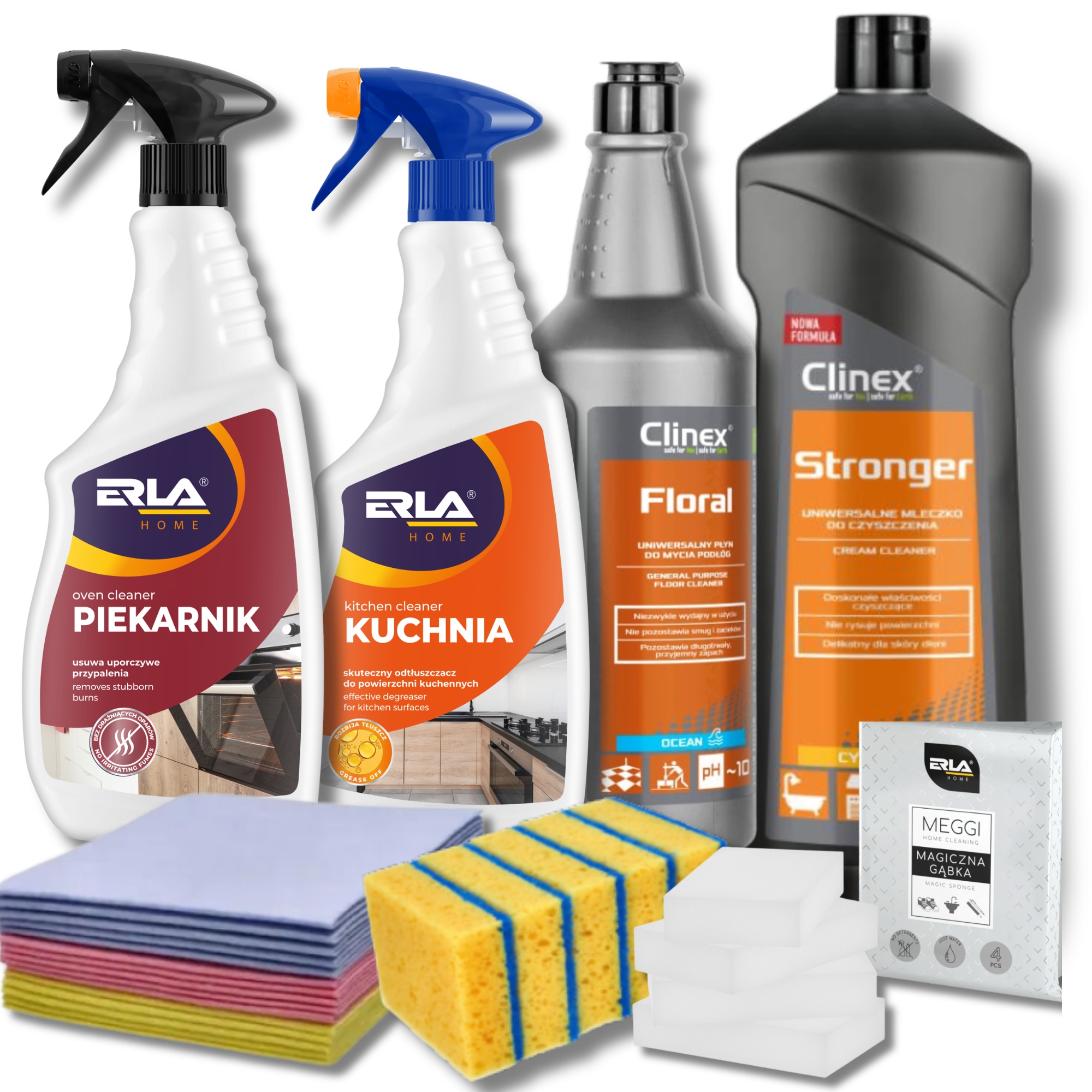 Sada na čištění kuchyně, trouba, tuk, podlahy, příslušenství