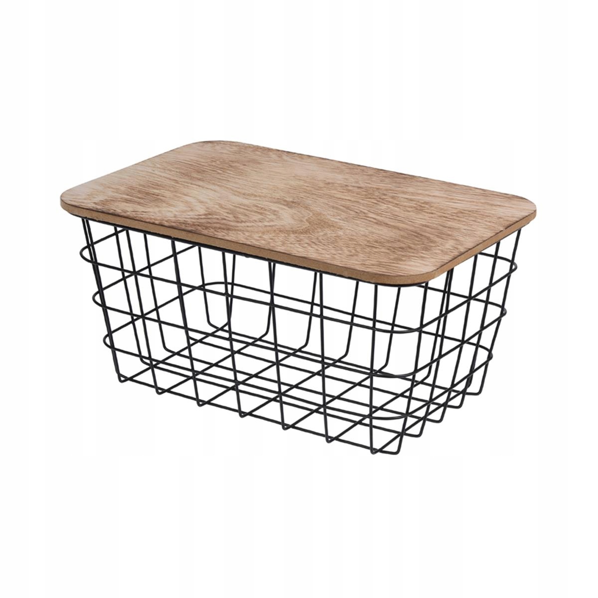 

Metalowy Czarny Kosz z pokrywą 31x22cm Koszyk Loft