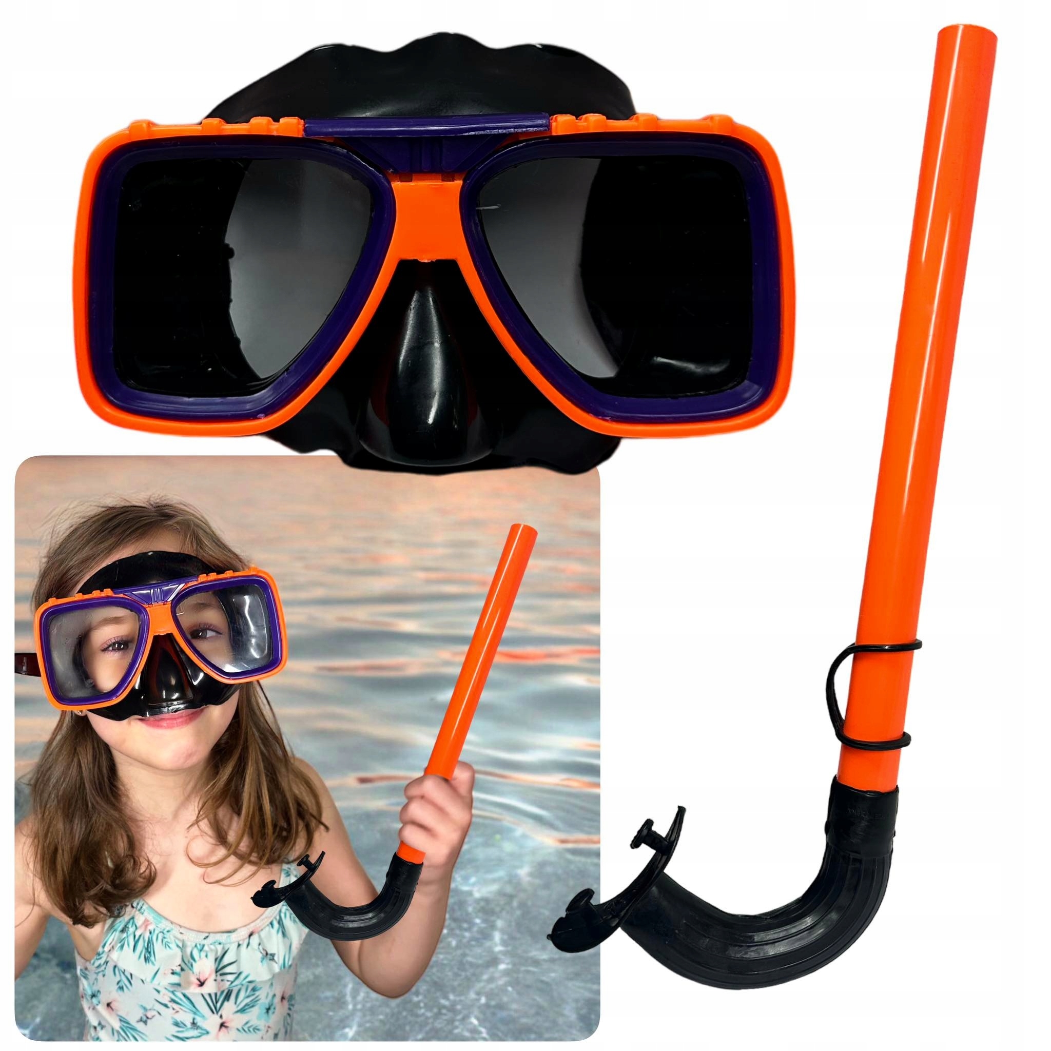 ZESTAW OKULARY MASKA I RURKA OD NURKOWANIA DLA DZIECI GOGLE DO PŁYWANIA