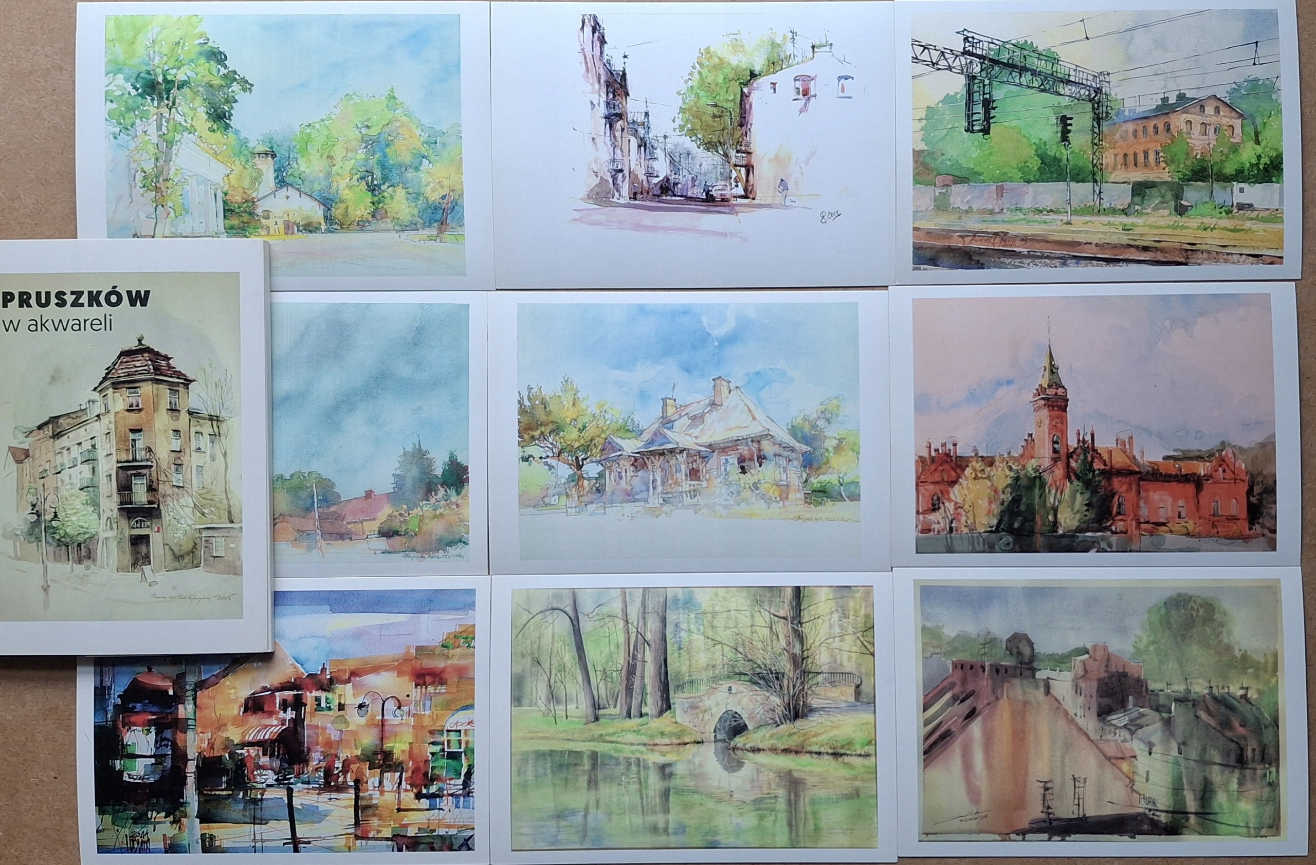 PRUSZKÓW WAKWARELI - ZESTAW 12 POCZTÓWEK