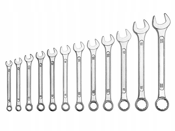 Zestaw kluczy płasko-oczkowych 6-22 mm 12 szt.-Zdjęcie-0